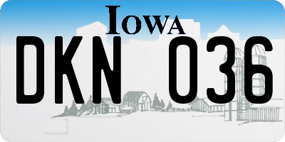 IA license plate DKN036