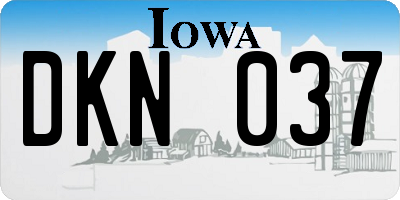 IA license plate DKN037