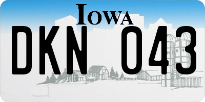 IA license plate DKN043