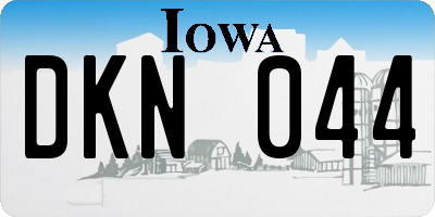 IA license plate DKN044