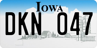 IA license plate DKN047