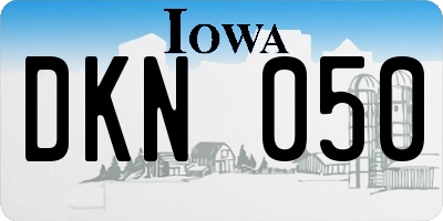 IA license plate DKN050