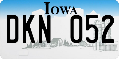 IA license plate DKN052