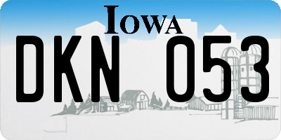 IA license plate DKN053