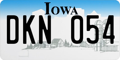 IA license plate DKN054