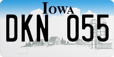 IA license plate DKN055