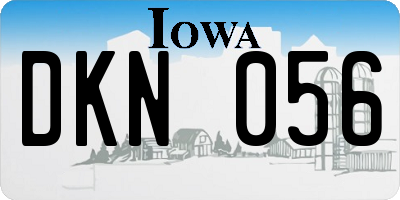 IA license plate DKN056