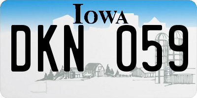 IA license plate DKN059