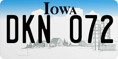 IA license plate DKN072