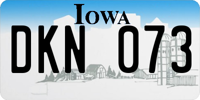 IA license plate DKN073