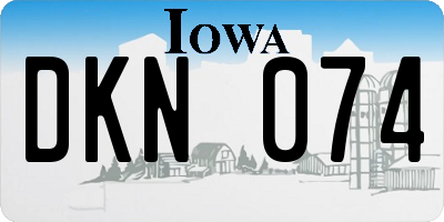 IA license plate DKN074