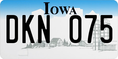 IA license plate DKN075