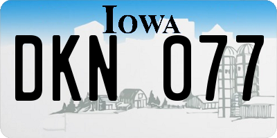 IA license plate DKN077