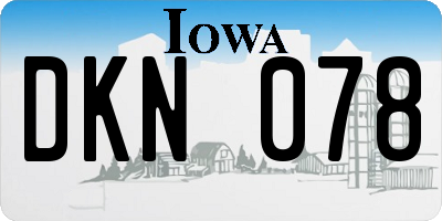 IA license plate DKN078
