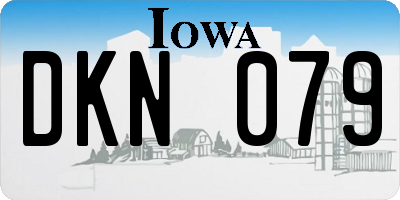 IA license plate DKN079