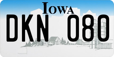 IA license plate DKN080