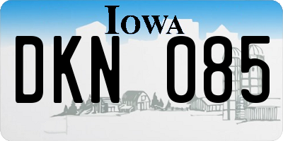 IA license plate DKN085