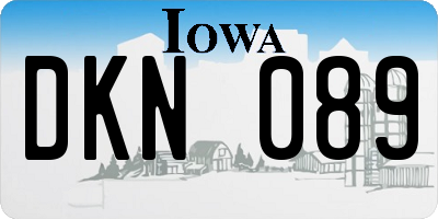 IA license plate DKN089