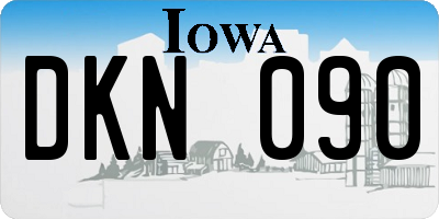 IA license plate DKN090