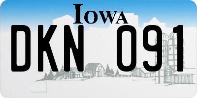 IA license plate DKN091