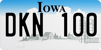 IA license plate DKN100