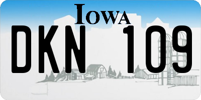 IA license plate DKN109