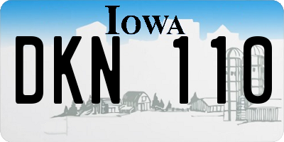 IA license plate DKN110