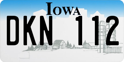 IA license plate DKN112
