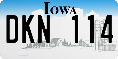IA license plate DKN114