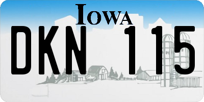 IA license plate DKN115
