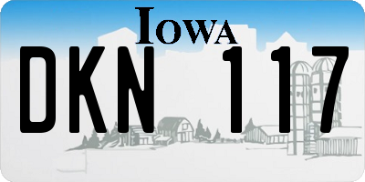 IA license plate DKN117