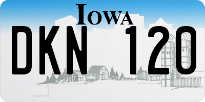 IA license plate DKN120
