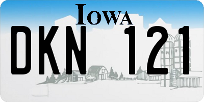 IA license plate DKN121