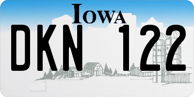 IA license plate DKN122