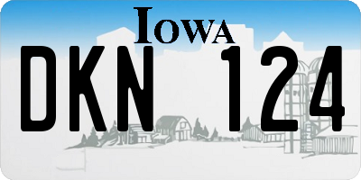 IA license plate DKN124
