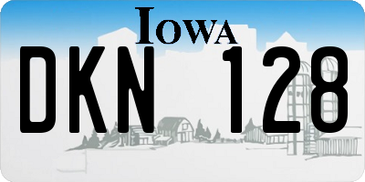 IA license plate DKN128