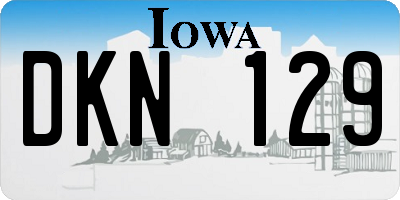 IA license plate DKN129