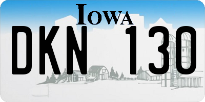 IA license plate DKN130