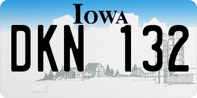 IA license plate DKN132