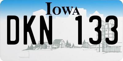 IA license plate DKN133