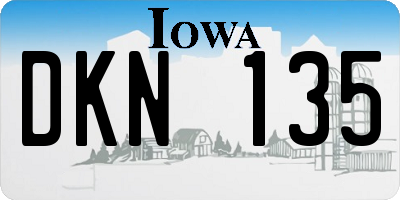 IA license plate DKN135