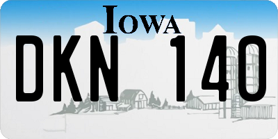 IA license plate DKN140