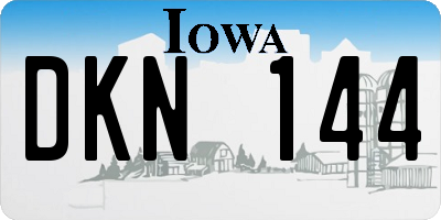 IA license plate DKN144