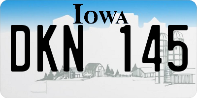 IA license plate DKN145