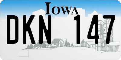 IA license plate DKN147