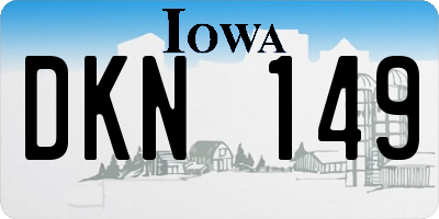 IA license plate DKN149