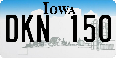 IA license plate DKN150