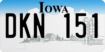 IA license plate DKN151