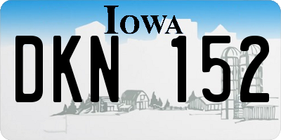 IA license plate DKN152