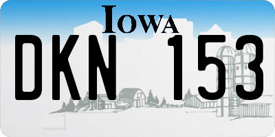 IA license plate DKN153